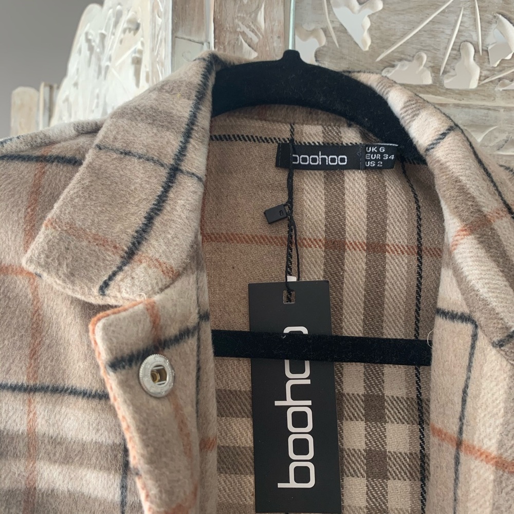 BooHoo Khaki Flannel shacket - tag attached!